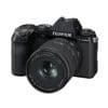 Fujifilm X-S20 Kamera mit 16-50mm Objektiv, schwarz, Nahaufnahme.