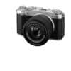 Fujifilm X-M5 spiegellose Kamera mit 15-45mm Objektiv in Silber.